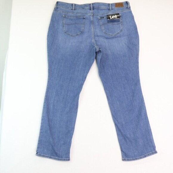 Lee Jeans Womans 22 WM Blue Midrise Regular Fit Straight Stretch New - Picture 4 of 7